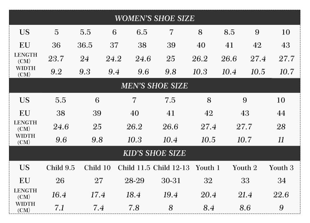 adidas slides size chart